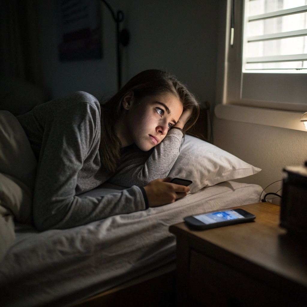 a young girl staring at the window in bed looking confused and frustrated
افسردگی بعد از مهاجرت