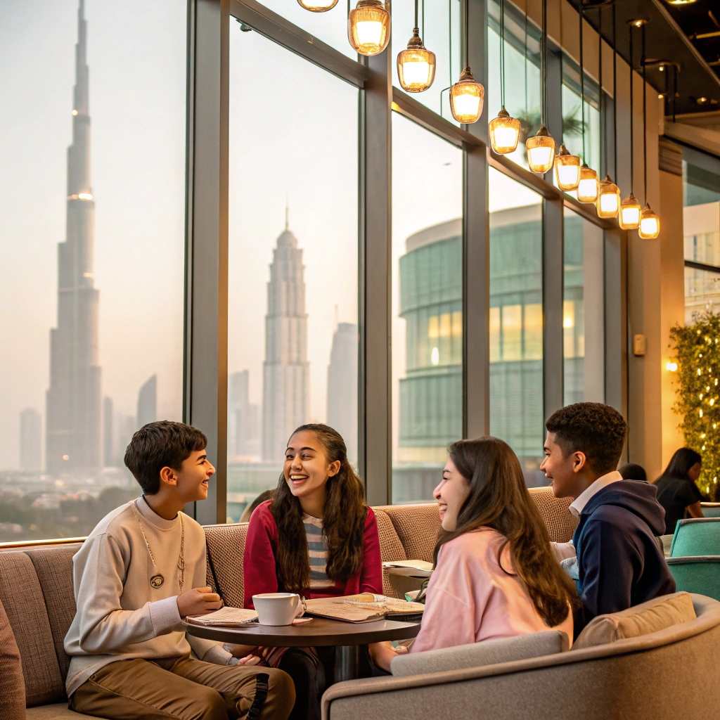 a group of friends chatting around a table
کاهش استرس دانشجویان مهاجر ساکن امارات