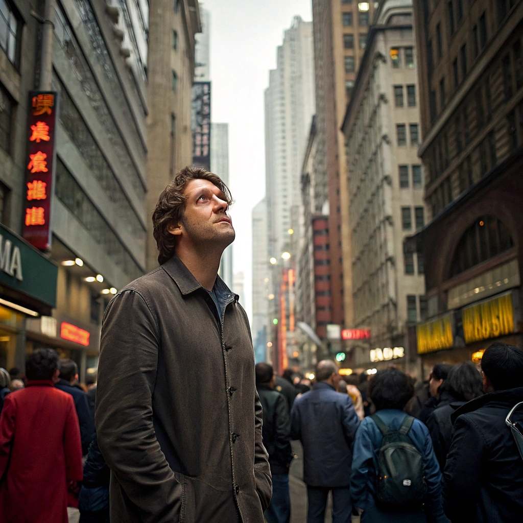 a man standing alone on a busy street
مراحل روانی مهاجرت