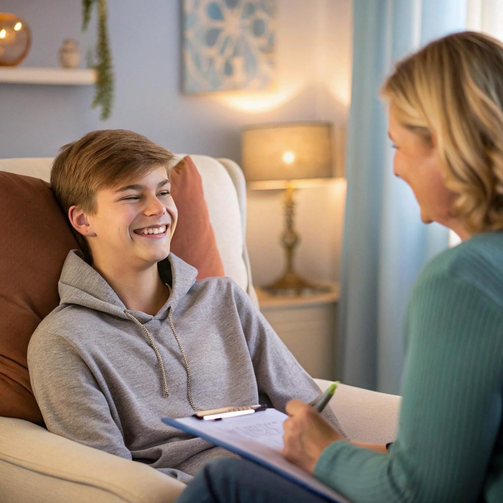 a teenager smiling while talking to his therapist
تاثیر مهاجرت بر سلامت روان نوجوانان