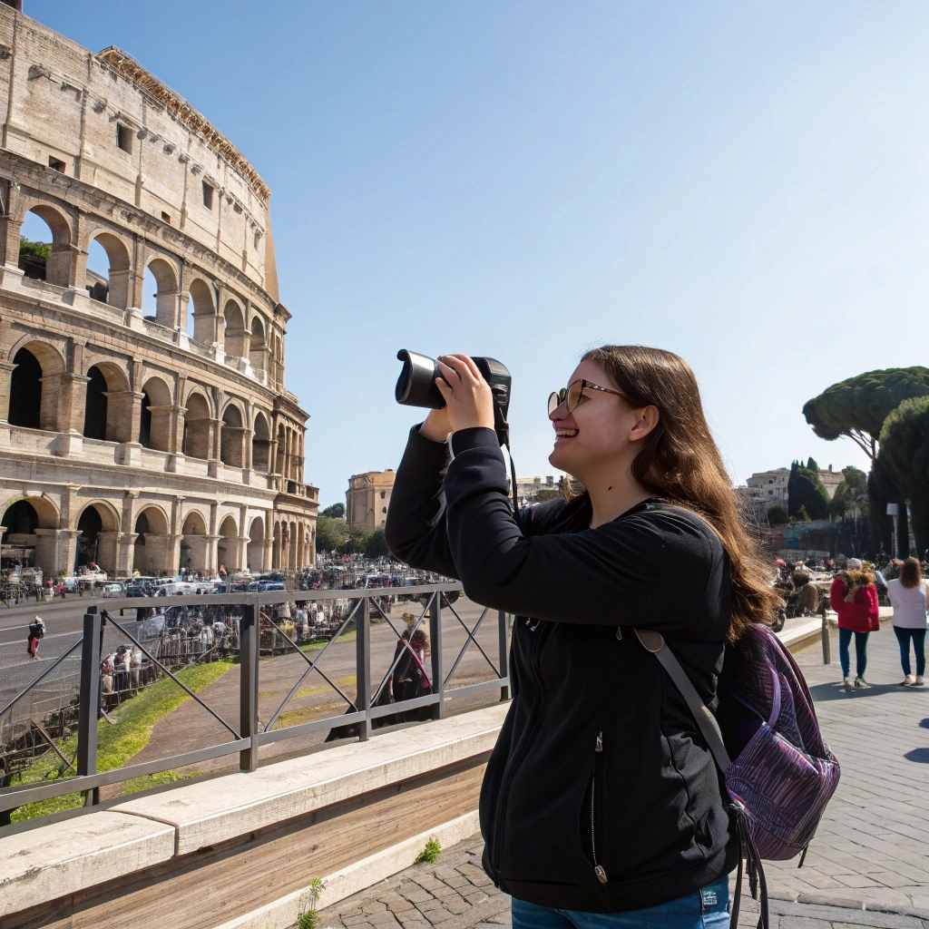 a young woman taking pictures