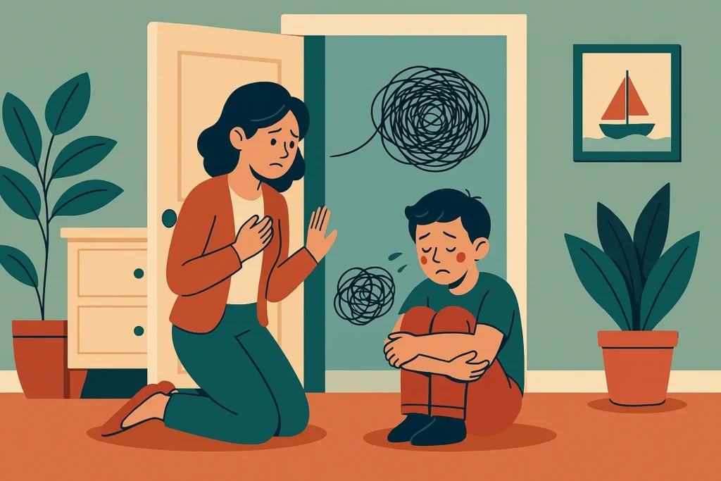 a mother and a child having difficulity understanding eachother's thoughts
وابستگی ناسالم